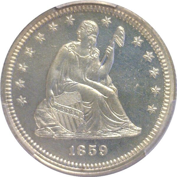 1859  Seated Liberty Quarter.  - PCGS PR-66. CAM. - Image 2