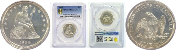 1859  Seated Liberty Quarter.  - PCGS PR-66. CAM.