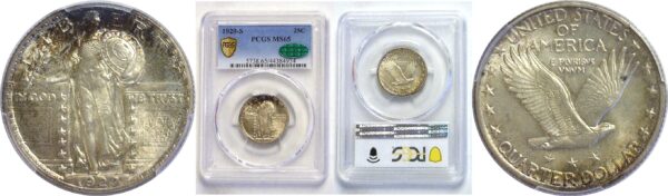 1920-S.  Standing Liberty Quarter.  -   PCGS. MS-65.  CAC