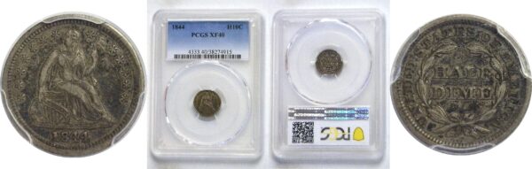 1844  Seated Liberty Half Dime. -  PCGS XF-40