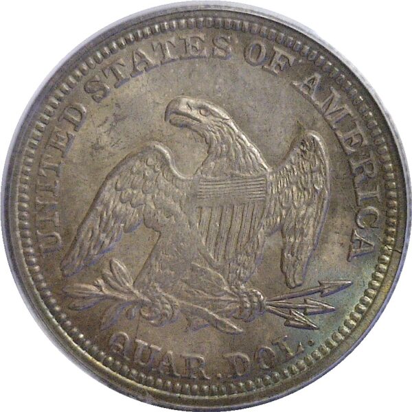 1858  Seated Liberty Quarter  -   PCGS. MS-65.  CAC - Image 3