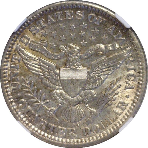 1910-D  Barber Quarter.  -  NGC MS-62. - Image 3