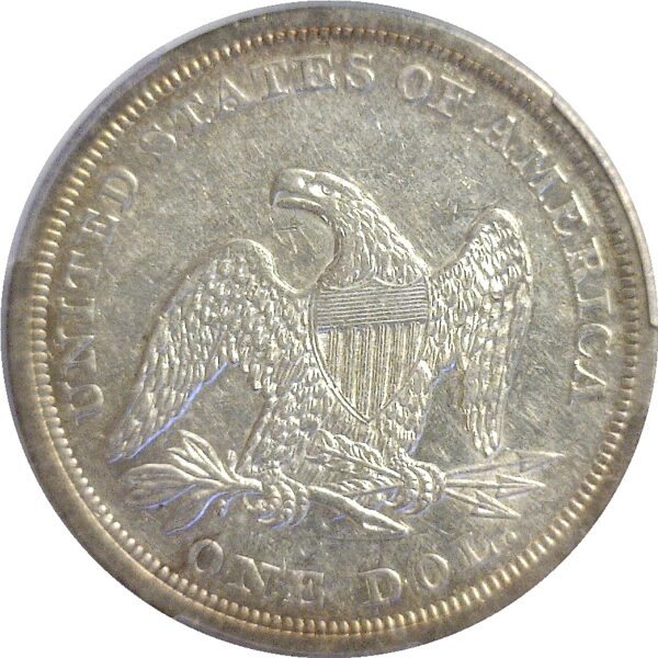 1843 Seated Liberty Dollar.   -    PCGS AU-53 - Image 3