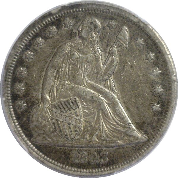 1843 Seated Liberty Dollar.  -   PCGS XF-40 - Image 2