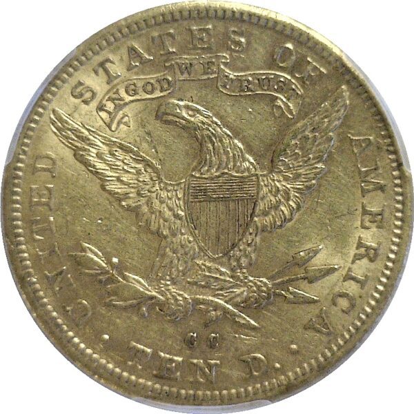 1893-CC $10 Liberty. -  PCGS AU-55. CAC - Image 3