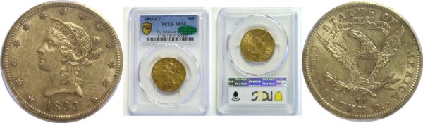 1893-CC $10 Liberty. -  PCGS AU-55. CAC