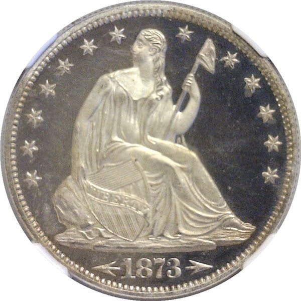 1873.  Seated Liberty Half Dollar.  -  NGC. PR-67.  ULTRA CAMEO - Image 2