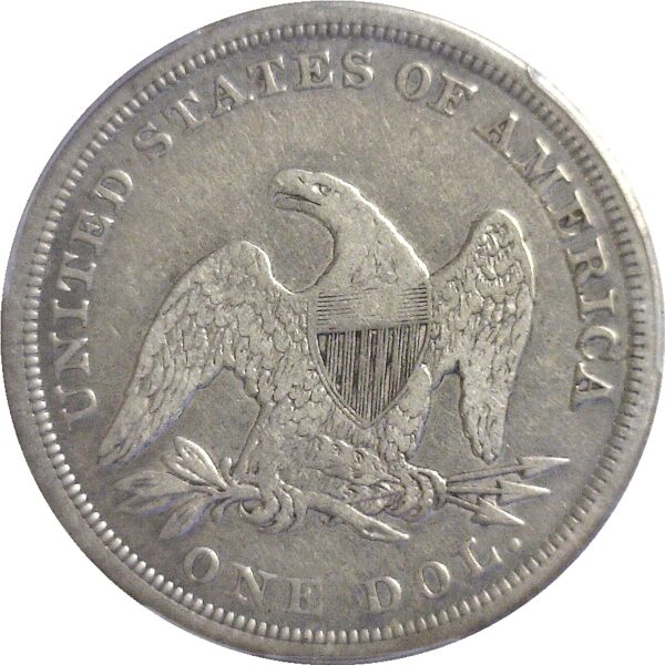 1845 Seated Liberty Dollar.  -    PCGS F-15 - Image 3