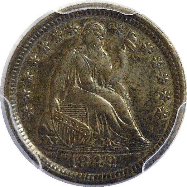 1849/6 Seated Liberty Half Dime  -  PCGS AU-53 CAC - Image 2