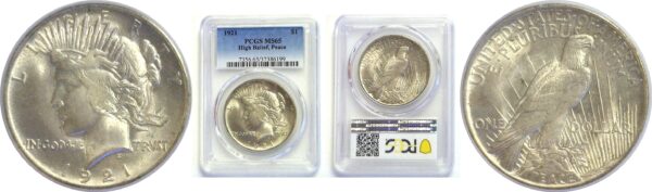 1921  Peace Dollar.   -   PCGS. MS-65.