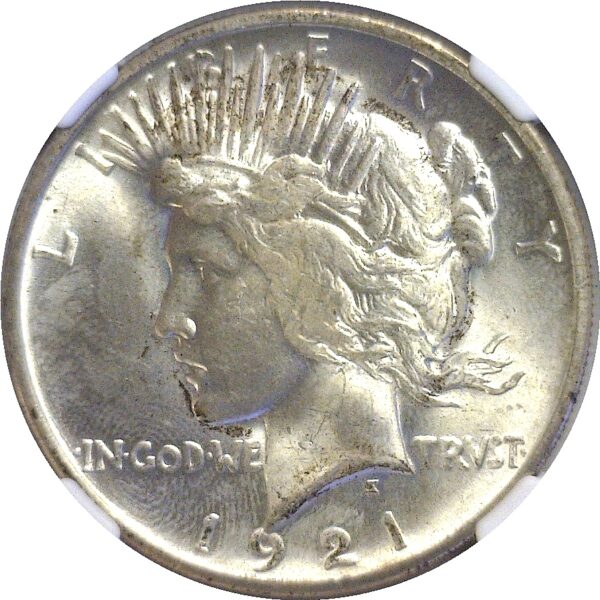 1921  Peace Dollar.  -  NGC. MS-64+. CAC - Image 2