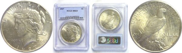 1927.  Peace Dollar. - PCGS. MS-64.