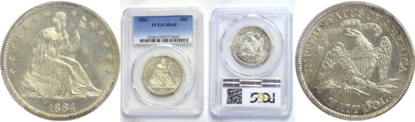 1884  Seated Liberty Half Dollar.  -  PCGS MS-65.