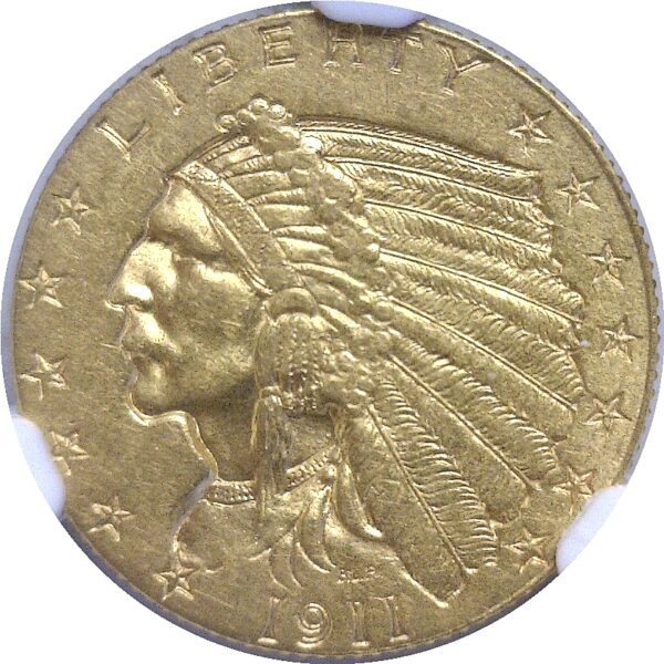 1911-D.  $2 1/2 Indian.  -   NGC. AU-58. - Image 2