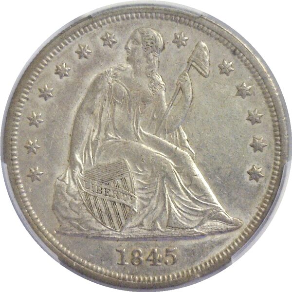 1845 Seated Liberty Dollar  -  PCGS AU-55 - Image 2