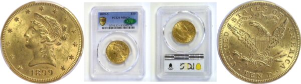 1899-S $10 Liberty.  -   PCGS MS-63+.   CAC