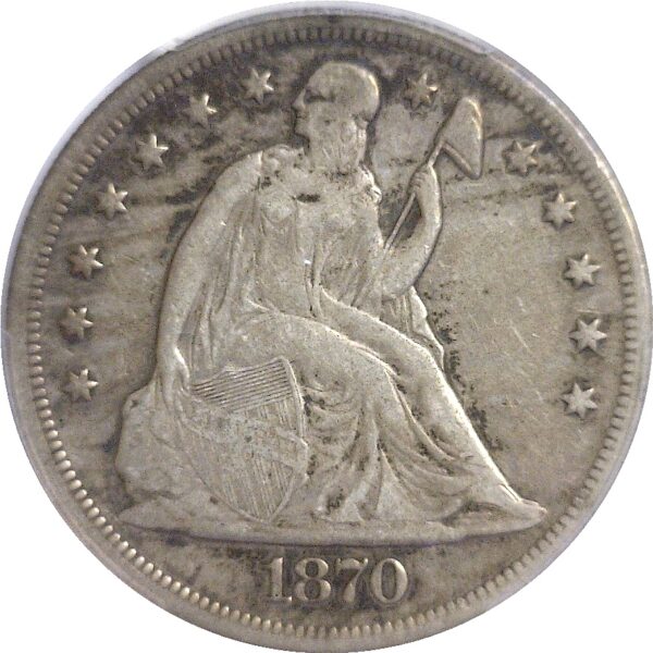 1870-CC Seated Liberty Dollar  -   PCGS VF-35 - Image 2