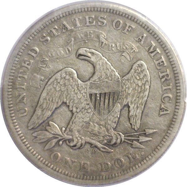1870-CC Seated Liberty Dollar  -   PCGS VF-35 - Image 3