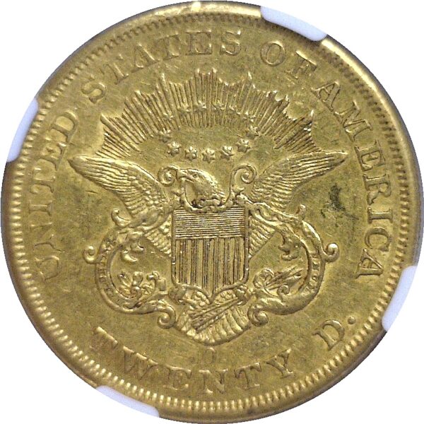 1853-O.  $20 Liberty  -  NGC. AU-55. - Image 3