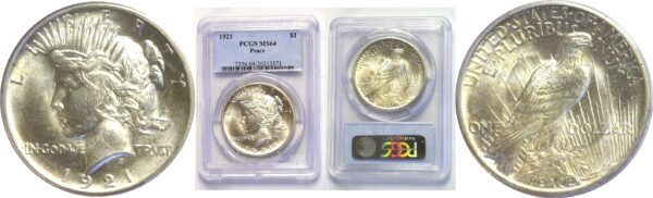 1921.  Peace Dollar. PCGS. MS-64.