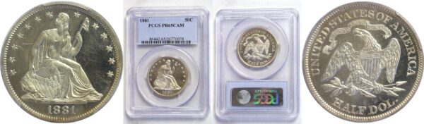 1881  Seated Liberty Half Dollar  -  PCGS PR-65. CAM.