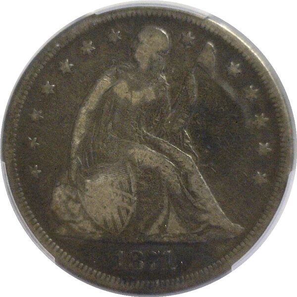 1871.  Seated Liberty Dollar.  -  PCGS. F-12. - Image 2