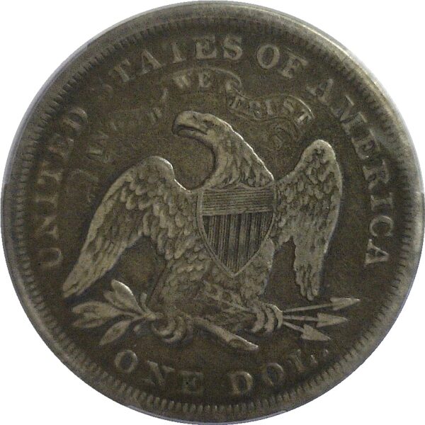 1871.  Seated Liberty Dollar.  -  PCGS. F-12. - Image 3