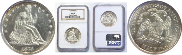 1876-CC .  Seated Liberty Half Dollar. NGC. MS-63.