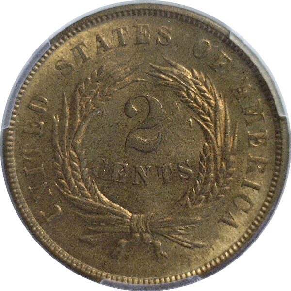 1867 Two Cent Piece  -  PCGS MS-64 RB  CAC - Image 3