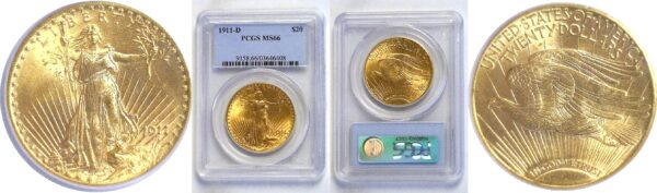 1911-D  $20 St. Gaudens   -    PCGS. MS-66.