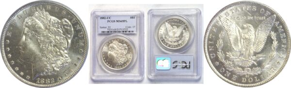 1882-CC  Morgan Dollar.  -  PCGS MS-65. PL.