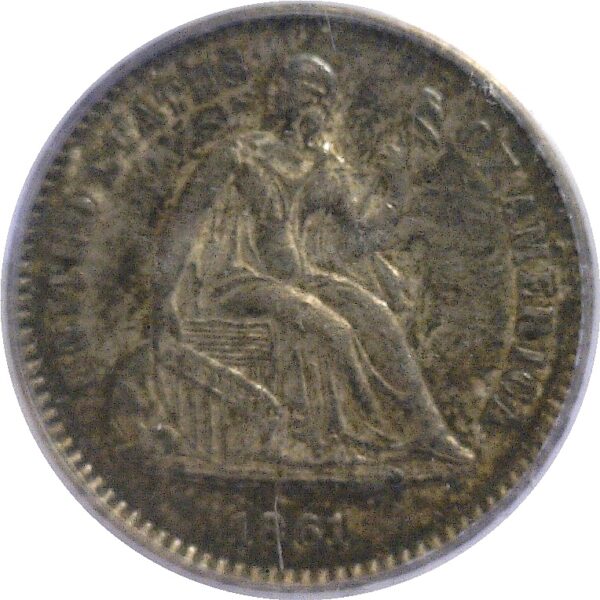 1861/0 Seated Liberty Half Dime.  -   PCGS AU-53 - Image 2