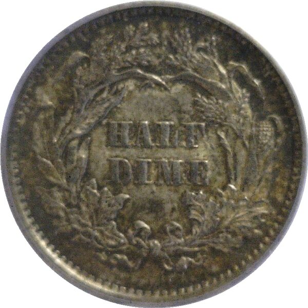 1861/0 Seated Liberty Half Dime.  -   PCGS AU-53 - Image 3