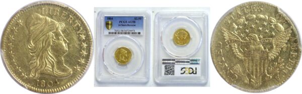 1804.  $2 1/2 Capped Bust   -    PCGS. AU-58.