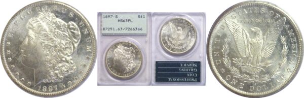 1897-S.  Morgan Dollar. -   PCGS. MS-63. PL.