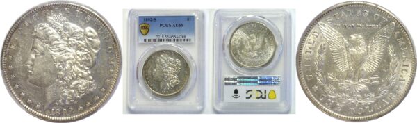 1892-S.  Morgan Dollar.  -  PCGS. AU-55.