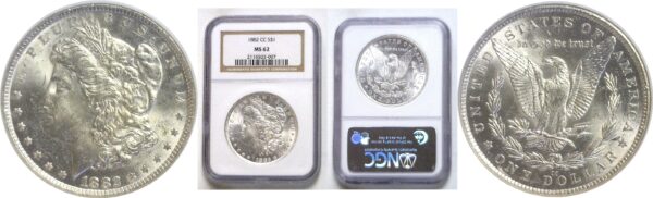 1882-CC  Morgan Dollar.  -   NGC. MS-62.