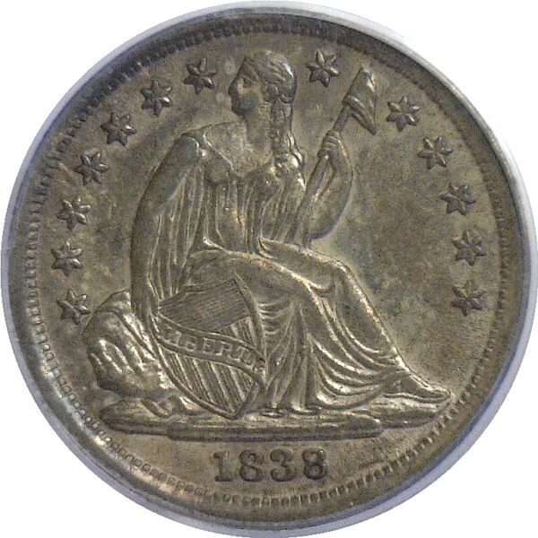 1838.  Seated Liberty Dime.   -   PCGS. AU-55. - Image 2