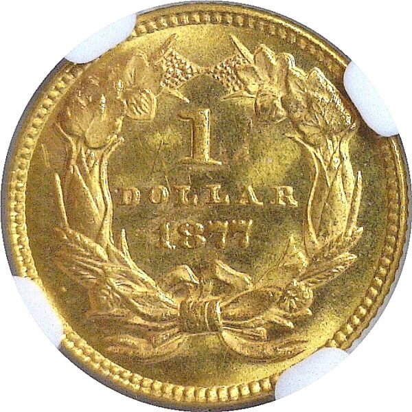 1877  One Dollar Gold Coin.  -  NGC. MS-65. PL. - Image 3