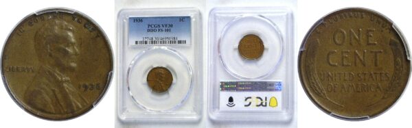 1936  Lincoln Cent.  -    PCGS. VF-30.