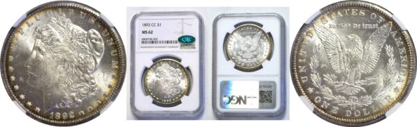 1892-CC .  Morgan Dollar.   -  NGC. MS-62.  CAC