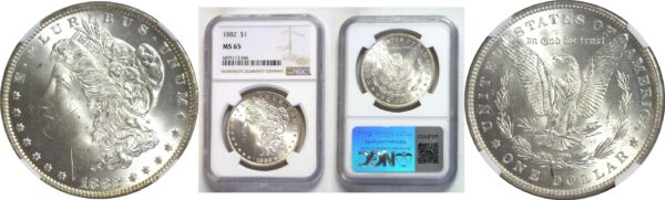 1882.  Morgan Dollar.  -  NGC. MS-65.