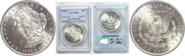 1891-S  Morgan Dollar.  -   PCGS MS-63.