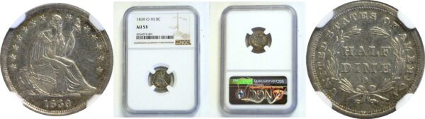 1839-O Seated Liberty Half Dime.  -   NGC AU-53