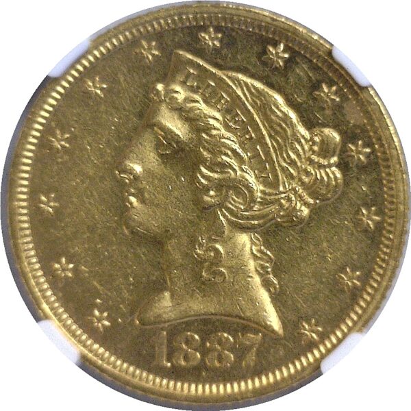 1887 $5 Liberty. -  NGC PR-61 - Image 2