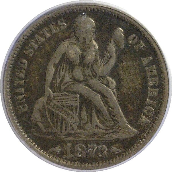 1873  Seated Liberty Dime   -   PCGS. XF-40. - Image 2