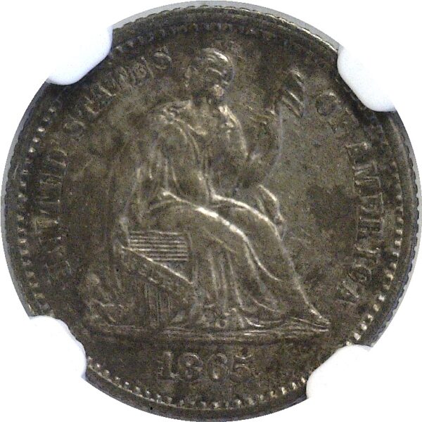 1865 Seated Liberty Half Dime -     NGC AU-58 - Image 2