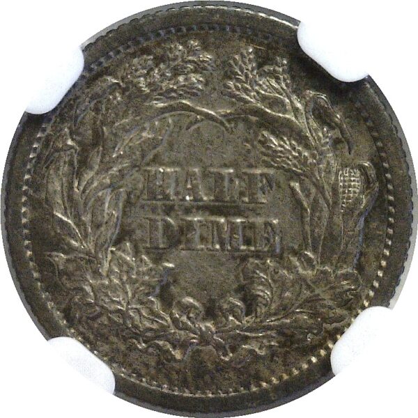 1865 Seated Liberty Half Dime -     NGC AU-58 - Image 3