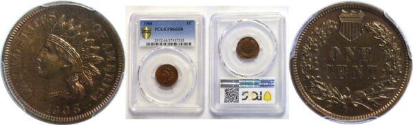 1908.  Indian Head Cent. -  PCGS. PR-66. RB.