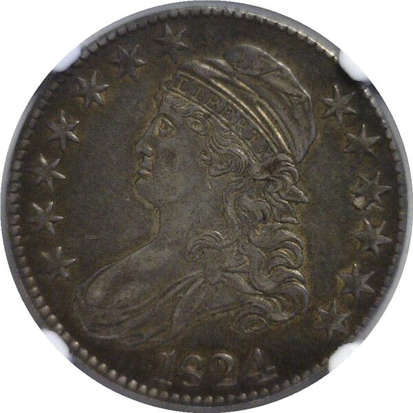 1824 Bust Half Dollar  -  NGC XF-45  CAC - Image 2